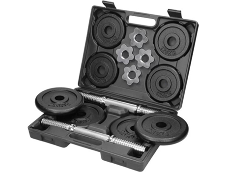 Juego de Barras y Mancuernas YOURFIT Dumbbells 20 Kg (30x9x39 cm)
