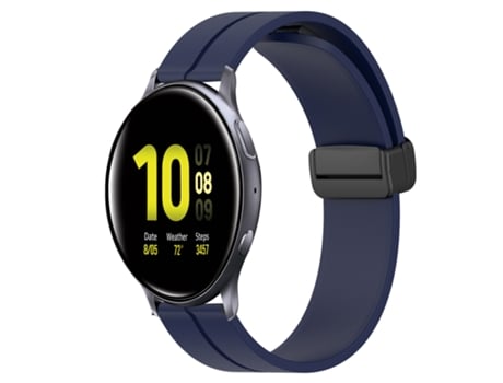 Correa de reloj inteligente para Samsung Galaxy Watch Active2 44 mm 20 mm Correa de reloj de silicona con cierre magnético Color sólido (azul media...