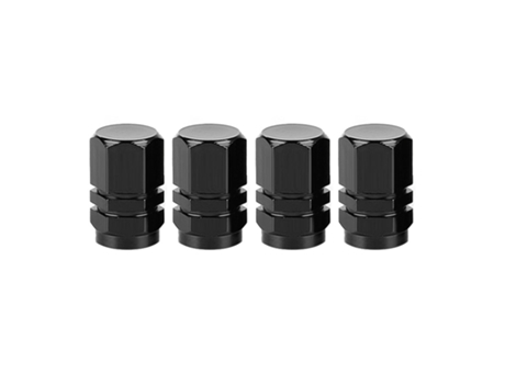 Tapa a prueba de polvo del vástago de la válvula del neumático de la rueda de coche universal de aluminio[Negro]