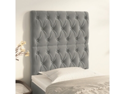 Cabeceros 2 Unidades De Terciopelo Gris Claro 80x7x78/88 Cm