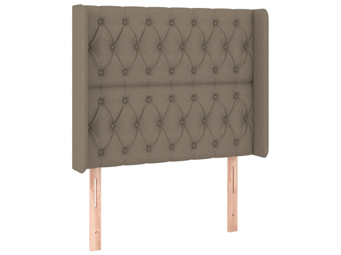 Maison Exclusive - Cabecero Con Orejas De Tela Gris Taupe 93x16x118/128 Cm