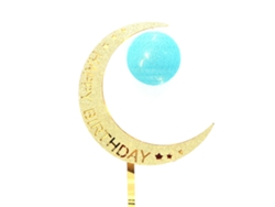 Decoración Para Tartas Con Forma De Media Luna, Acrílico No Tóxico, Enchufe En Forma De Media Luna.