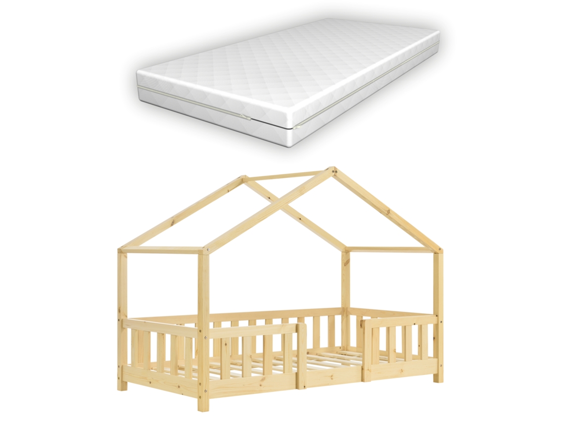 Estructura de Cama Infantil [EN.CASA] (Beige - Madera - 80x160 cm)