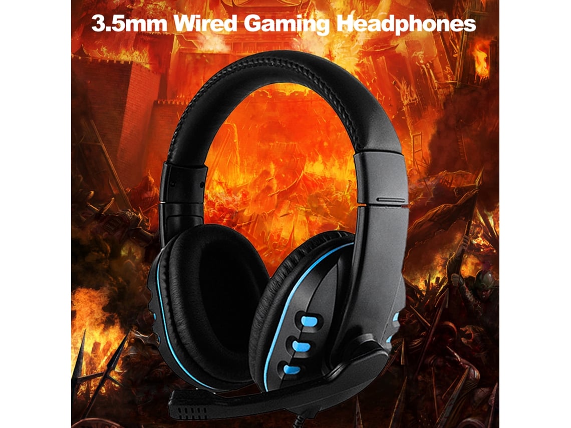 Auriculares Para Juegos Con Cable, Cancelación De Ruido Supraaural De 3,5 Mm, Micrófono Y Control De Volumen Para Pc, Portátil Y Teléfono Móvil.