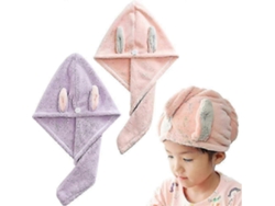 Toalla turbante para el cabello para niños Rosewell, súper absorbente y de secado rápido (paquete de 2)