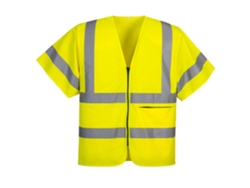 Chaleco De Media Manga Con Cremallera - Visibilidad Y Comodidad Amarillo / Xl