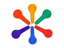 Paletas de colores de plástico para niños: 6 colores. Juego educativo para aprender los colores.