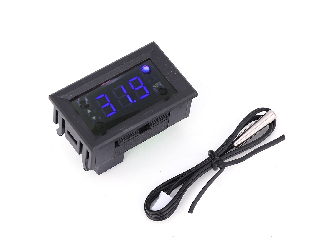 Termostato W1218, Controlador Digital De Temperatura, Dc12v, -20~100℃, Sonda Impermeable, Luz Azul.