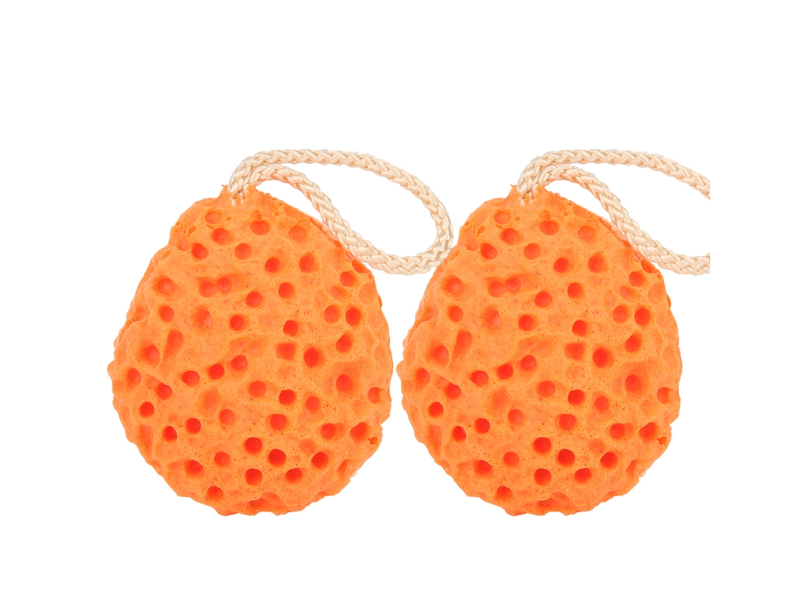 Esponjas De Baño Para Bebé, Suaves, Resistentes, De Espuma, Con Diseño De Panal, Color Naranja.