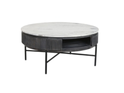Mesa Centro Mango Marmol Negro 90x90x42cm