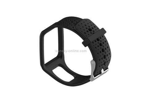 Correa de reloj deportivo de silicona para TomTom Series 1 Runner/Cardio (negro)