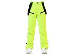 Pantalones de esquí unisex, cálidos, resistentes al viento y al agua, con correas ajustables y desmontables, color verde, talla XL.