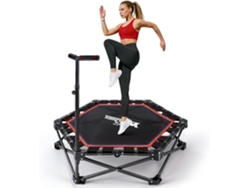 Trampolín De Fitness Plegable De Interior Nettlife - Mini Cama Elástica De Fitness Con Asa Ajustable - Capacidad De Carga De 150 Kg - Ø 86,5 Cm