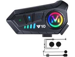 Intercomunicador para casco de motocicleta Siurn con cancelación de ruido y Bluetooth 5.3 (negro)