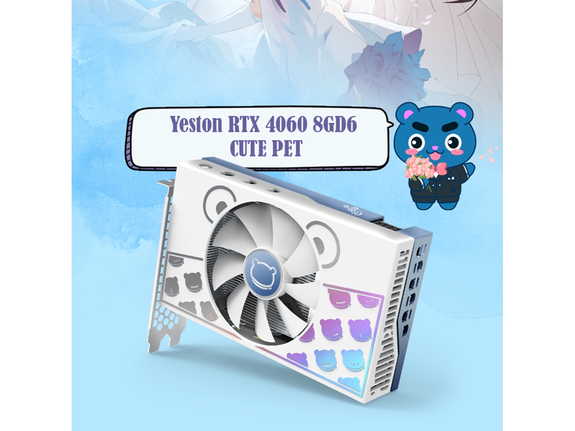 Placa Gráfica Yeston Rtx4060 8g Gddr6 Para Pc De Juegos, Diseño Único Luz Dourada