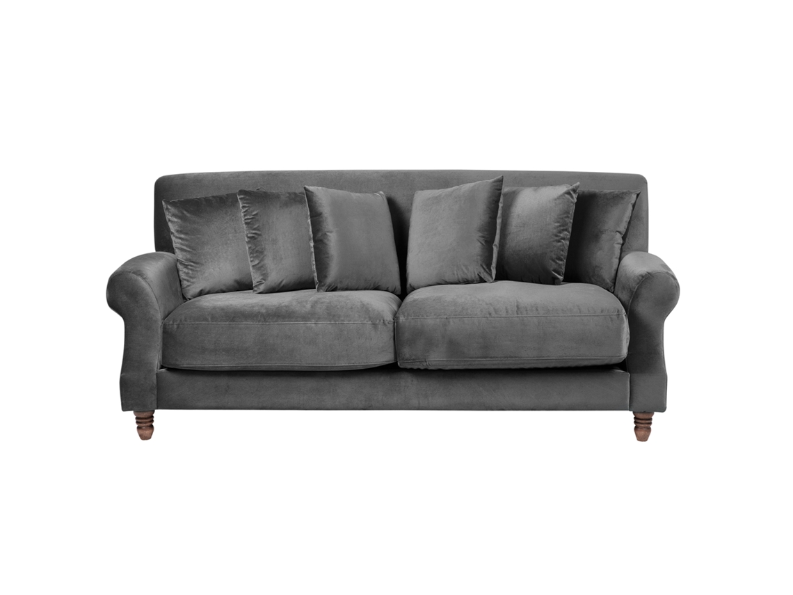 Sofá de 2 plazas BELIANI Eike de Terciopelo Gris 186x102x82