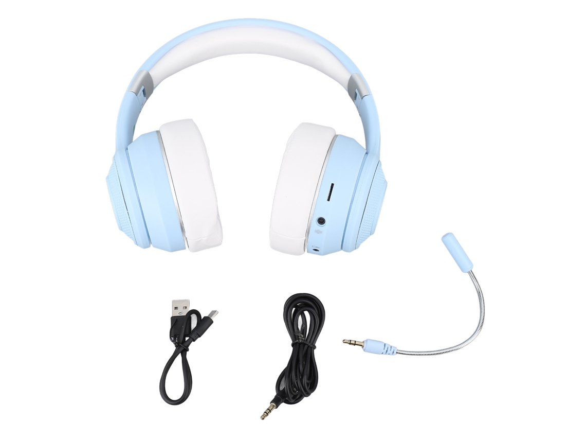 Auriculares Inalámbricos Bluetooth Supraaurales Con Micrófono, Plegables, Para Juegos Y Uso En Exteriores, Color Azul.