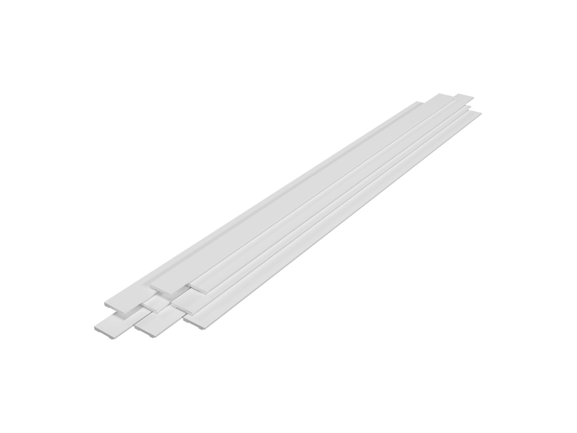 Conjunto de 8 zócalos Coevorden plástico (PS) 195x9cm - Blanco NEU.HAUS