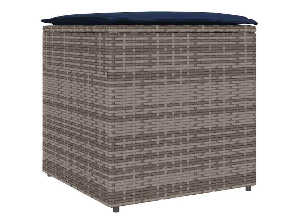 Caja de cojín gris 50 x 50 x 50 cm Patas de mimbre MAISON EXCLUSIVE