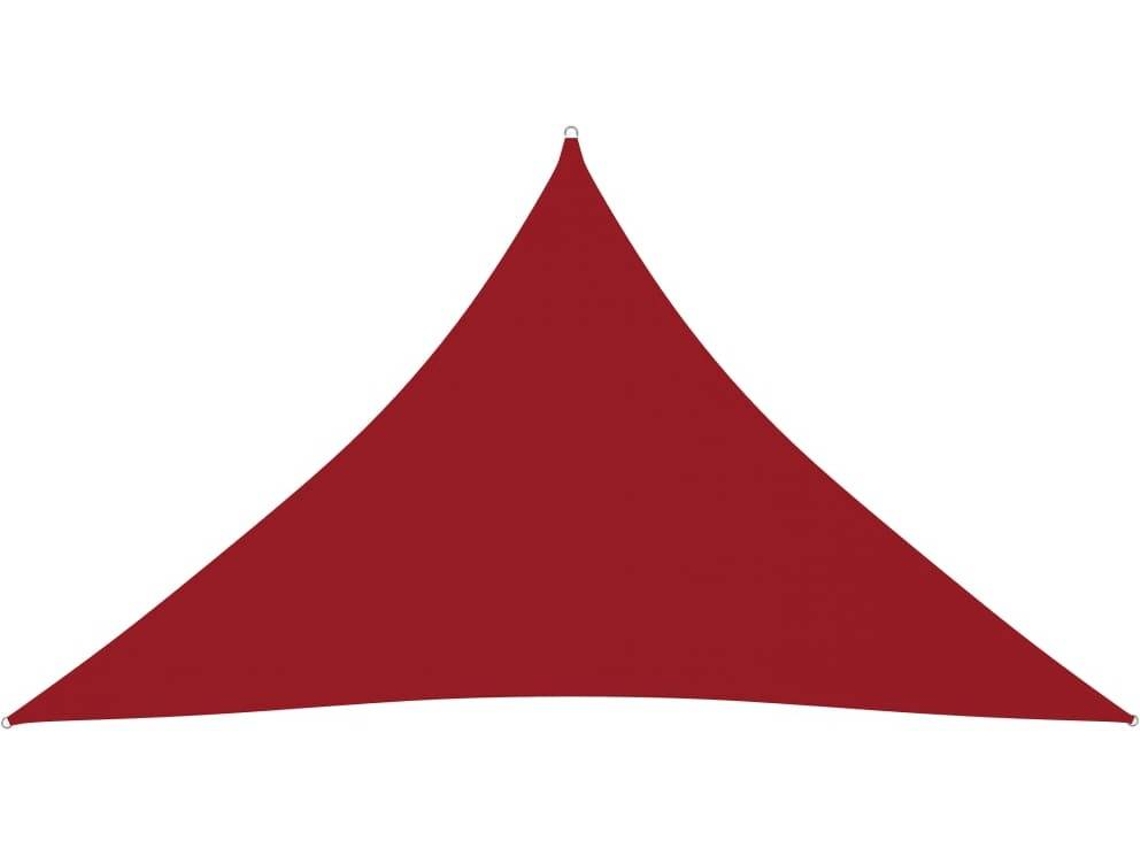 vidaXL Toldo de vela triangular de tela oxford rojo 4x4x5,8 m
