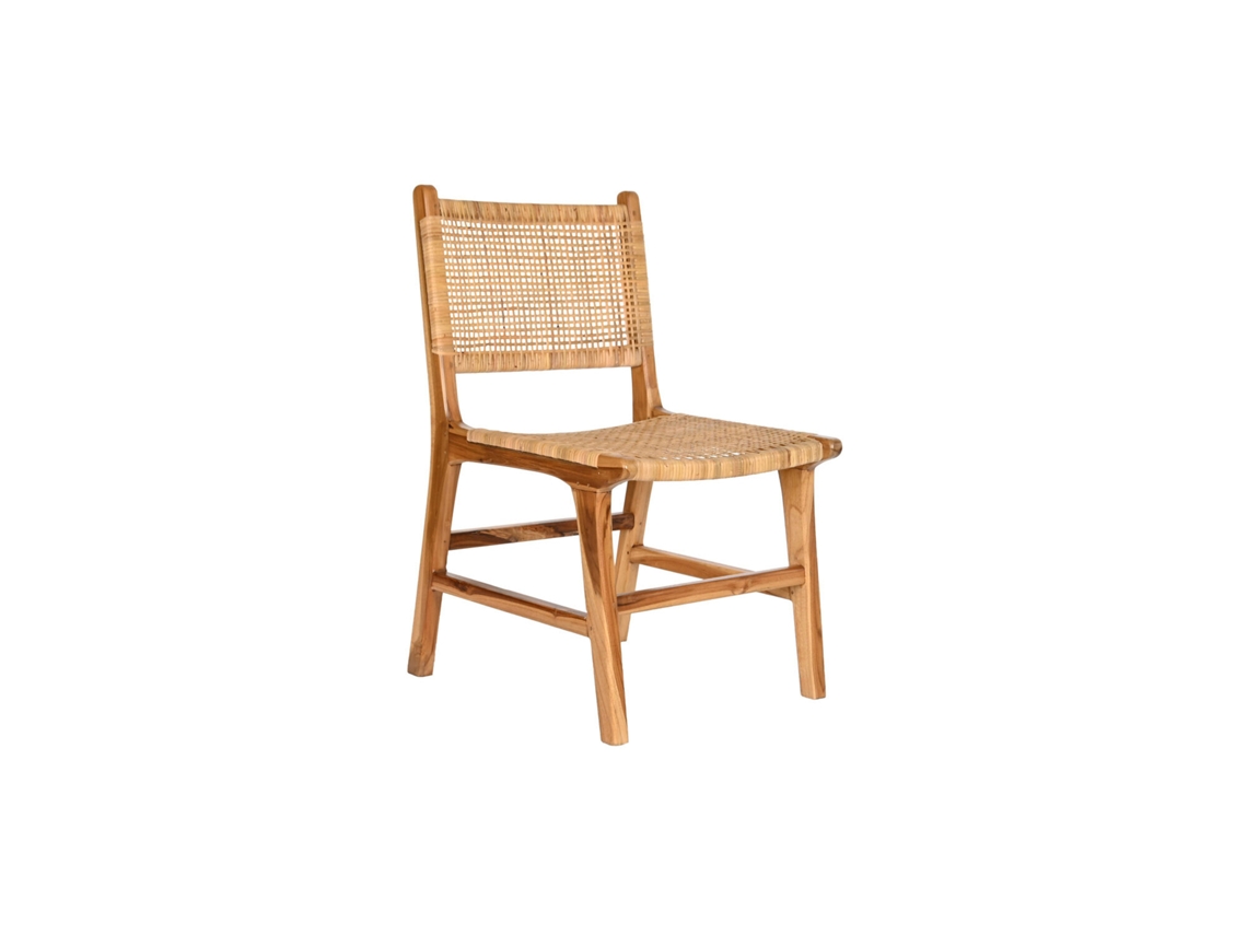 Silla Teca Ratán Marron Claro 51x55x86cm