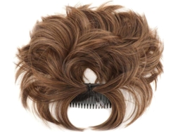 Peluca Con Peineta Lateral Y Moño Desordenado Para Mujer, Ajustable B