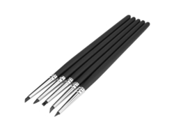 Bolígrafo de silicona para arcilla cerámica DIY, negro, 5