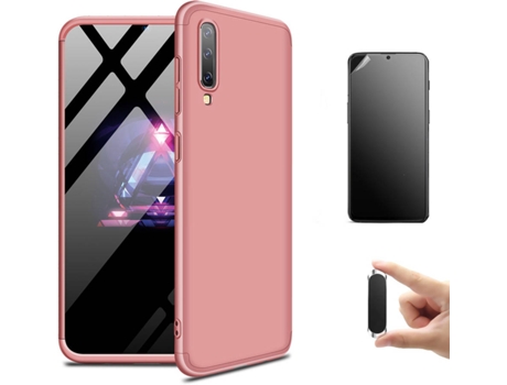 Kit Carcasa, Protector Y Soporte Samsung A50 Ultimatte Slim Armor 360º Rosa