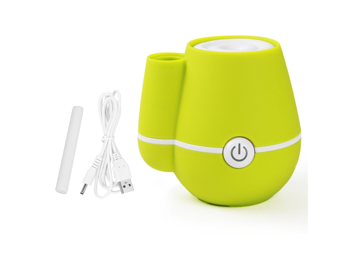 JILLIOPER Humidificador Ultrasónico Mini USB 220 ml Forma de Jarrón Purificador de Aire Difusor de Aromas Verde