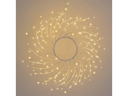 Lámpara de mesa Tilleul de metal blanco con forma de corona, Ø45 cm, 160 micro LED, blanco cálido, con transformador Lotti