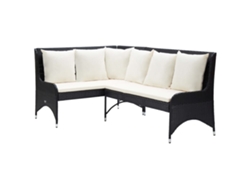 Sofás esquineros de jardín de dos piezas en mimbre sintético negro, Dkd Home Decor