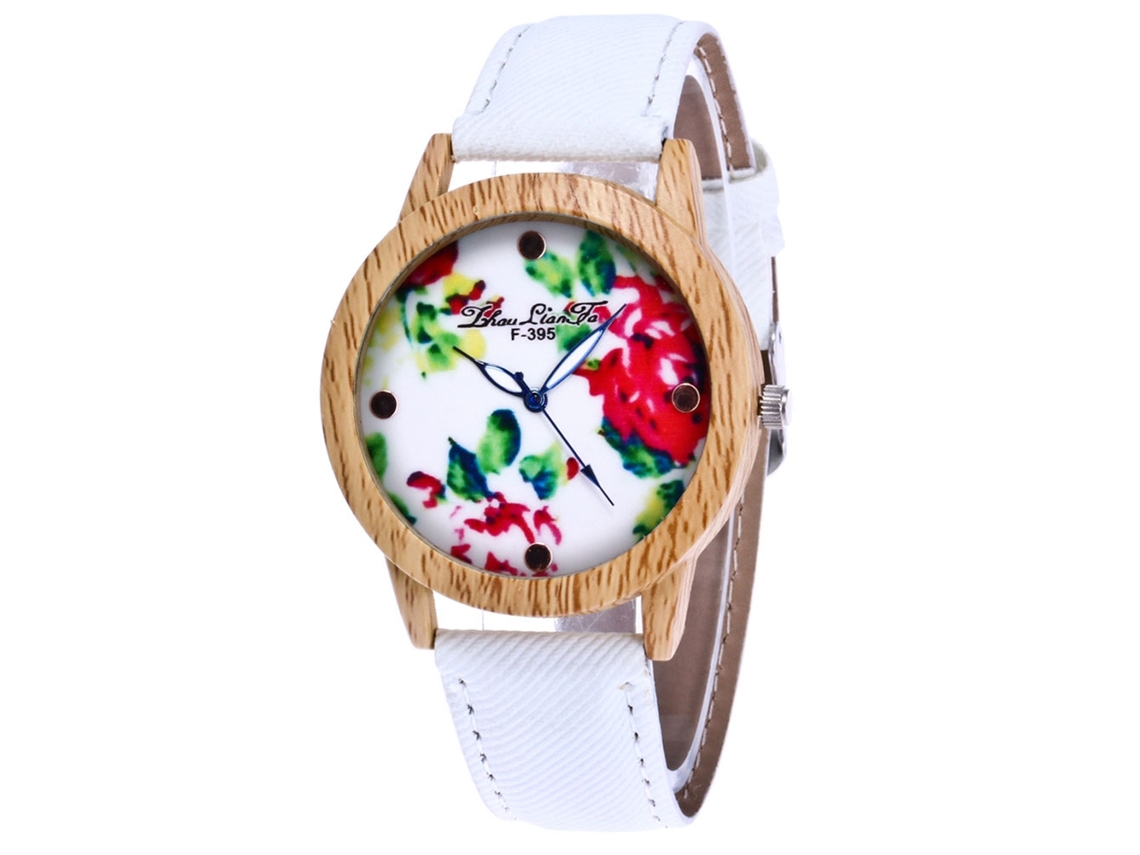 Reloj De Pulsera Analógico De Cuarzo Redondo De Aleación Para Mujer, Color Blanco.
