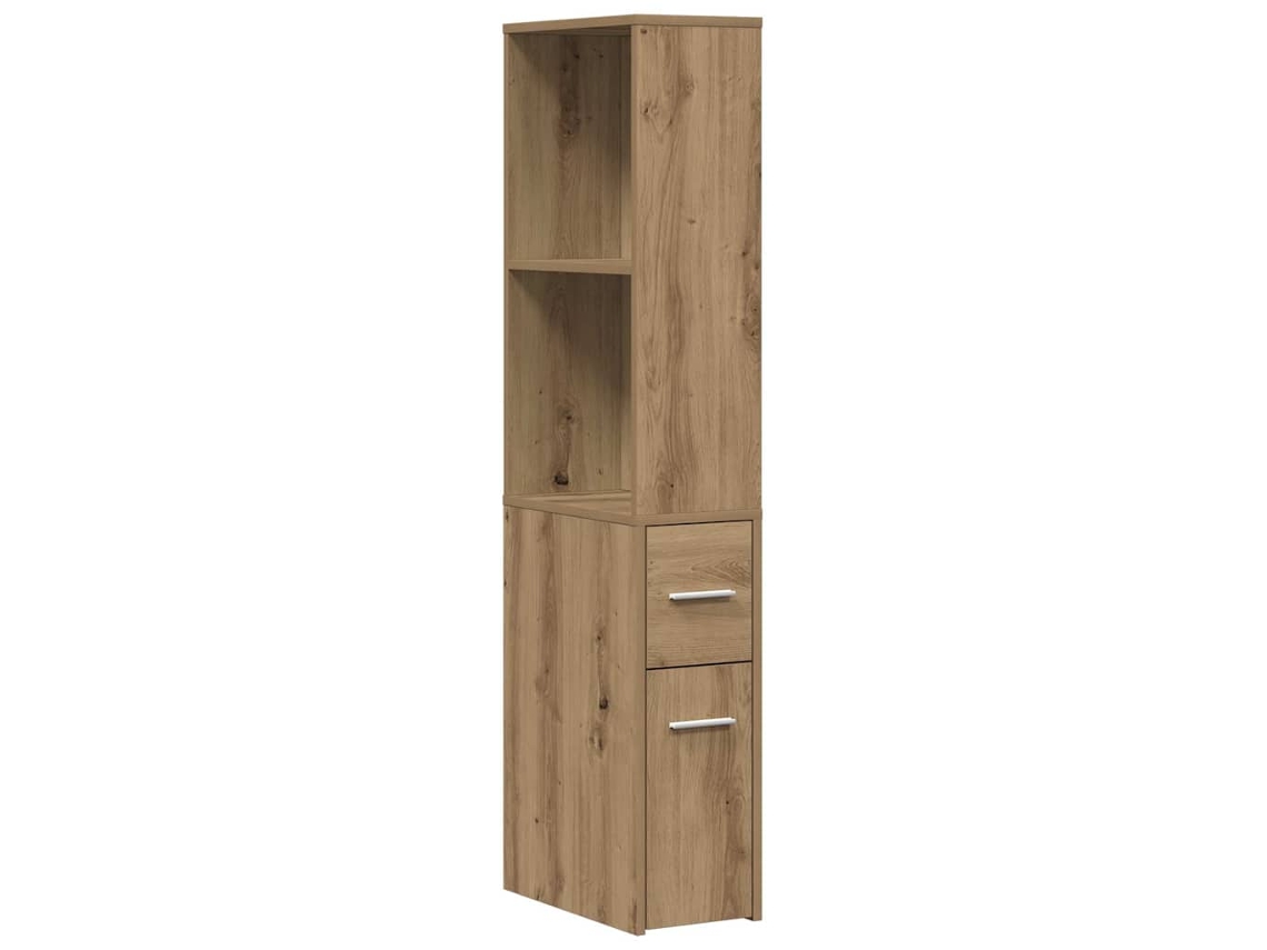 Maison Exclusive - Armario De Baño Estrecho Con Ruedas Madera Roble Artisian