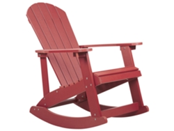 Silla mecedora BELIANI Adirondack de Madera plástica Rojo 76x94x100