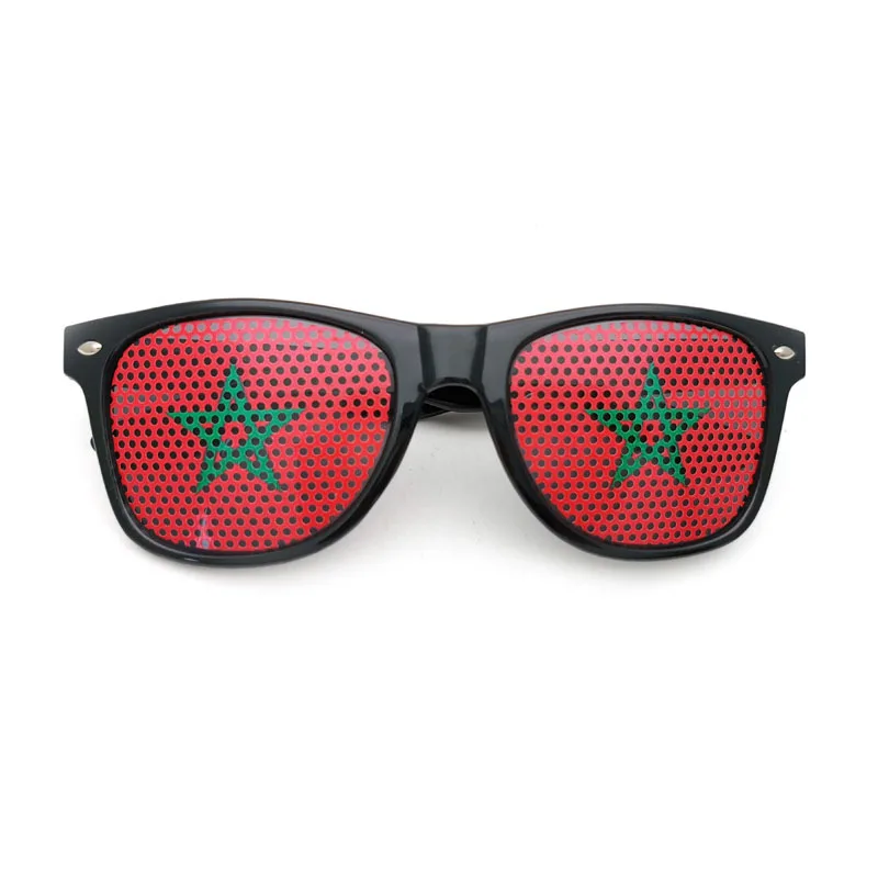 Gafas De Sol Unisex Con Montura Negra Y Decoración De Bandera.