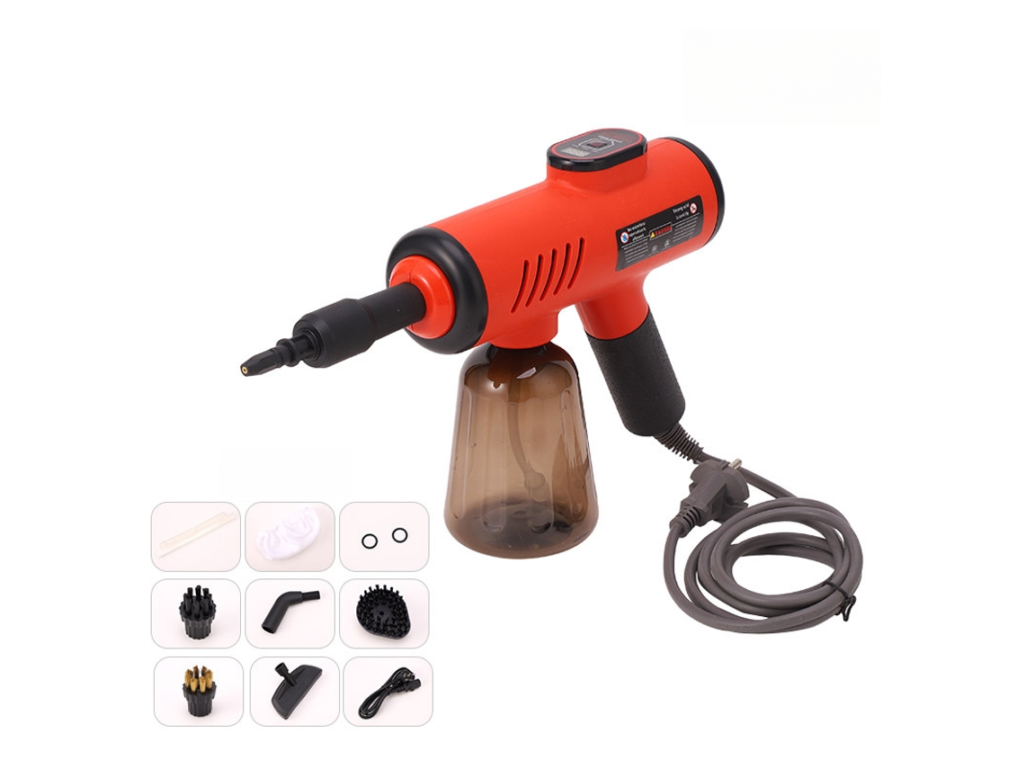 Limpiador a vapor multifuncional de 1200 W de alta temperatura, apto para desengrasar la cocina y limpiar el coche, color rojo Cuich