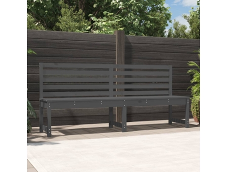 Banco De Jardín VIDAXL Gris Madera (201.5x48x91.5 cm)