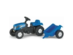 Conjunto de Tractor NewHolland TVT190 ROLLYTOYS Kid con Remolque