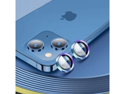 Película de vidrio templado para cámara con anillo de metal para Apple iPhone 14 Panzer Zubehör Glas Rainbow