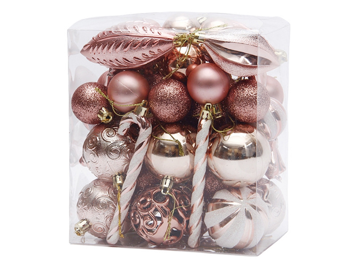 Juego de Bolas Navideñas, Baquetas de Plástico Decorativas TRUYUETY