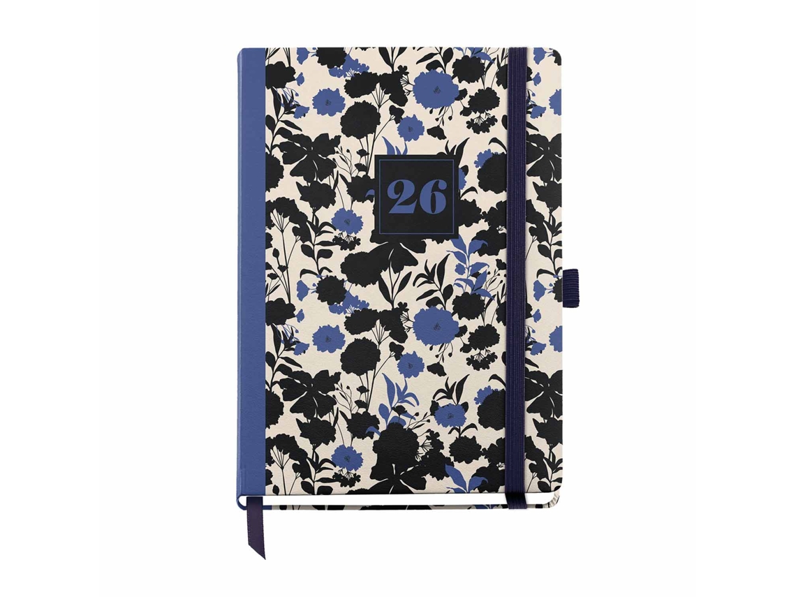 Planificador semanal 122x168mm 2026 Miquelrius Journal Natura Blackblue con elástico 33088