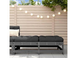 Reposapiés de jardín con cojines, 2 piezas, pino macizo gris, Wsd31229 Lovely Home