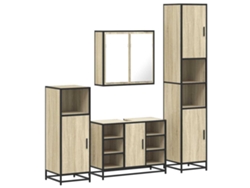 Conjunto de muebles de baño de 4 piezas en madera de roble Sonoma - EXCLUSIVA MAISON
