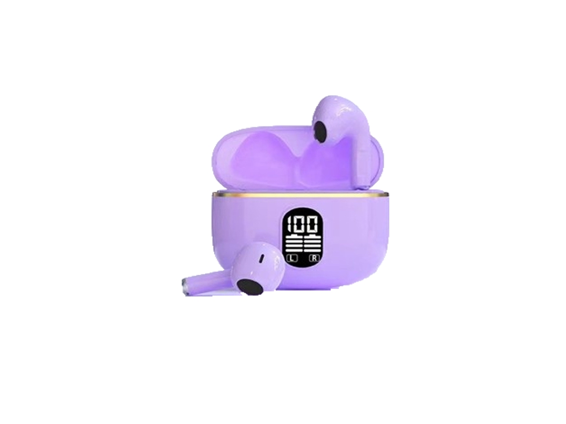 (morado) Auriculares Inalámbricos, Bluetooth 5.3, Con Pantalla De Visualización, Sonido Estéreo Hifi, Resistentes Al Agua.