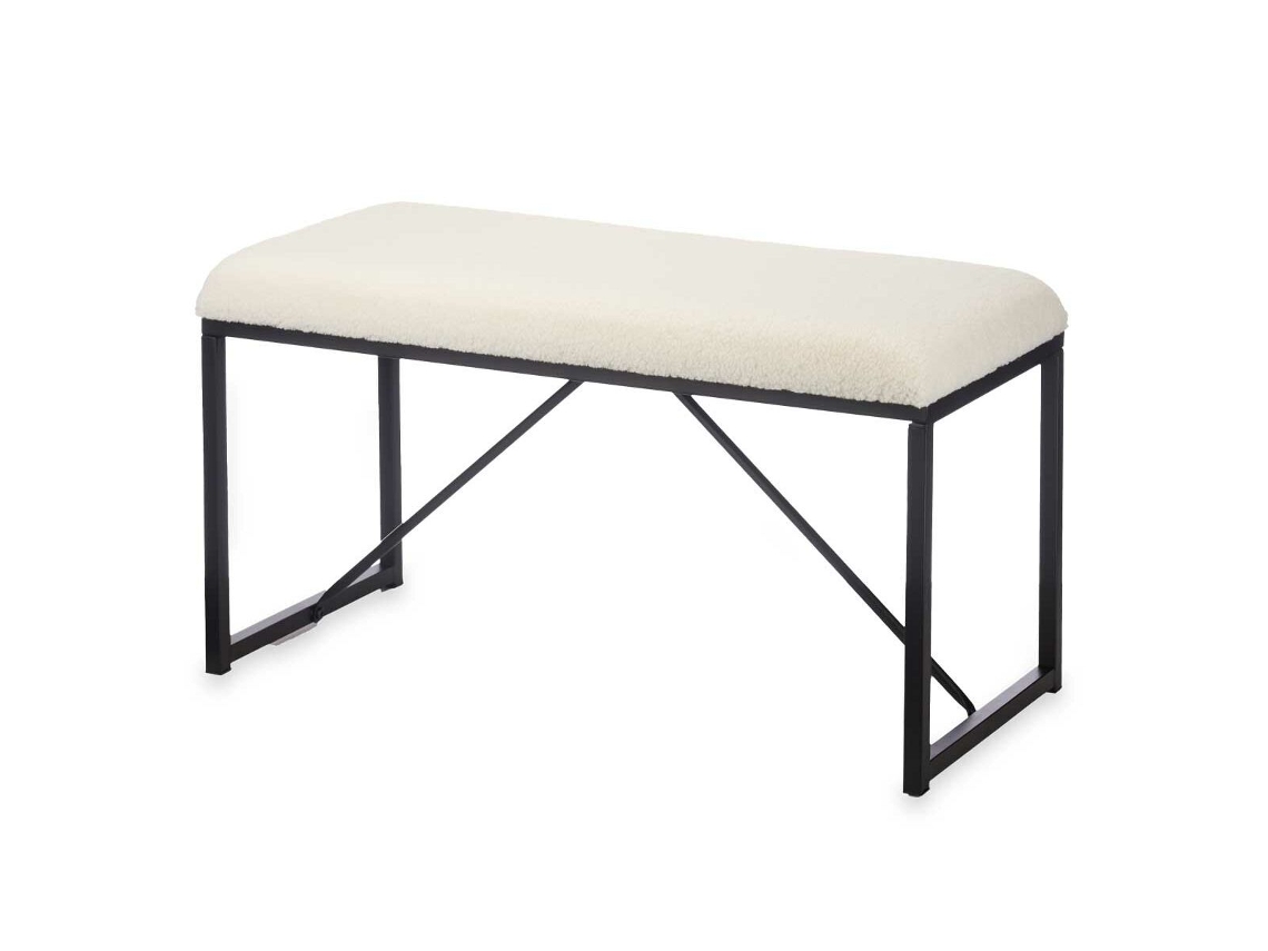 Banco GIFT DECOR Tr23063-1 Blanco Metal Tela 81 X 42 X 38 Cm