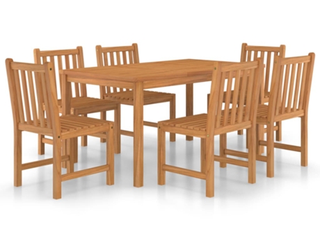 Conjunto 7 Conjunto de comedor de jardín VIDAXL madera maciza de teca