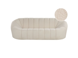 Sofá de 3 plazas BELIANI Lomma de Bouclé Blanco 206x82x70