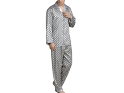 2026-pijama De Manga Larga Para Hombre Conjunto De Seda Suave Y Lujoso