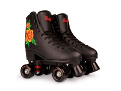 Patins 4 Rodas Juventude Rosa Preto Eu 38Rookie