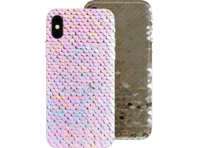 Funda iPhone XR BENJAMINS Pailettes Blanco